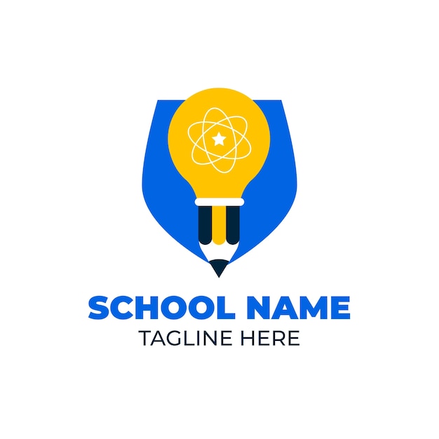 Diseño de logotipo de escuela secundaria dibujado a mano