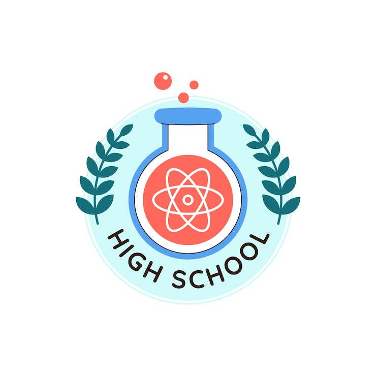 Vector gratuito diseño de logotipo de escuela secundaria dibujado a mano