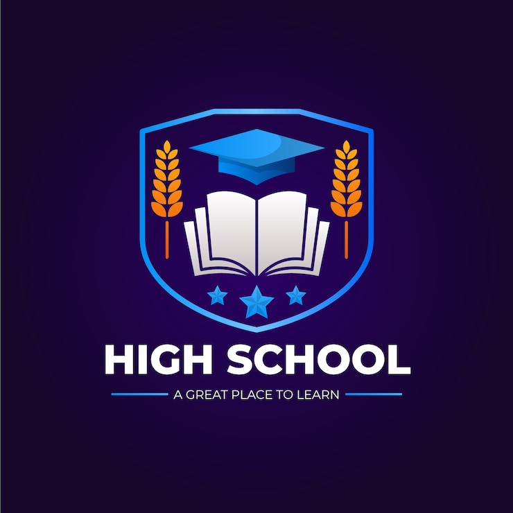 Vector gratuito diseño del logotipo de la escuela secundaria en gradiente