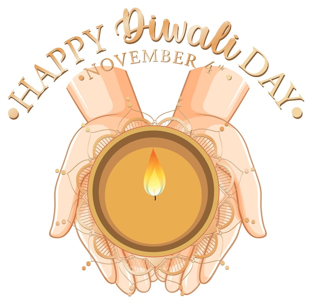 Diseño de logotipo de feliz día de diwali