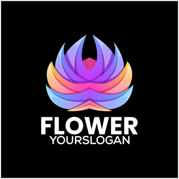 Vector gratuito diseño de logotipo de flores abstractas y coloridas