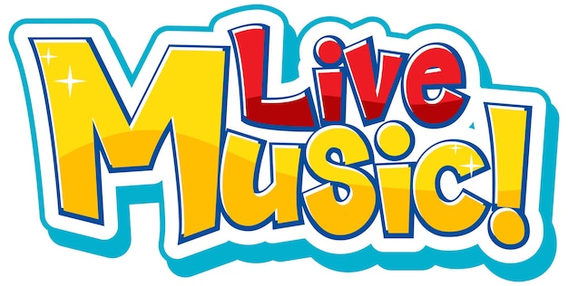 Diseño de logotipo de fuente de música en vivo