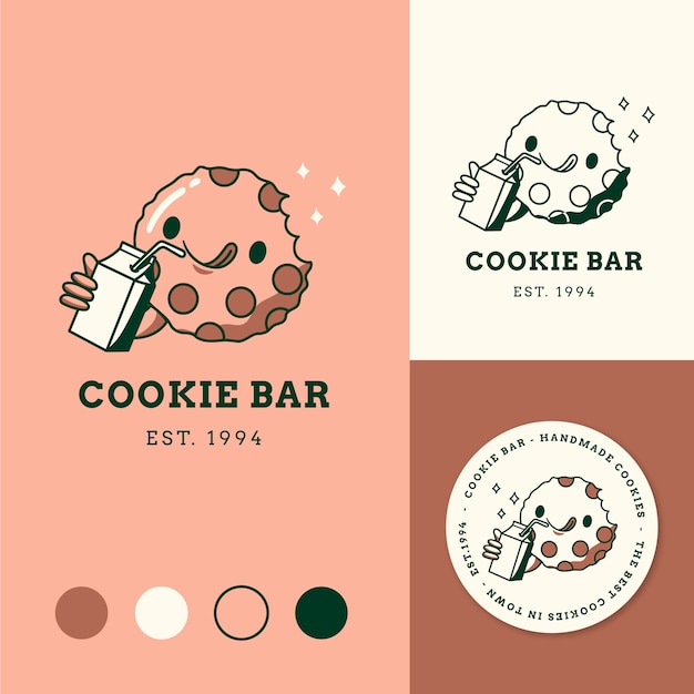 Vector gratuito diseño de logotipo de galletas dibujadas a mano