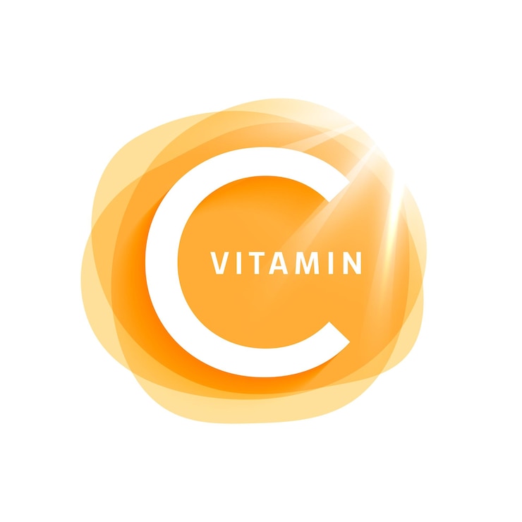 Vector gratuito diseño del logotipo del gel ascórbico de vitamina c cortado en papel