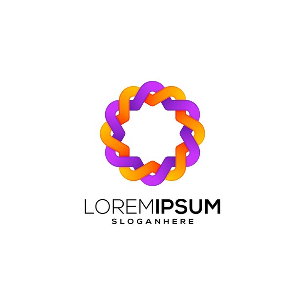 diseño de logotipo geométrico colorido