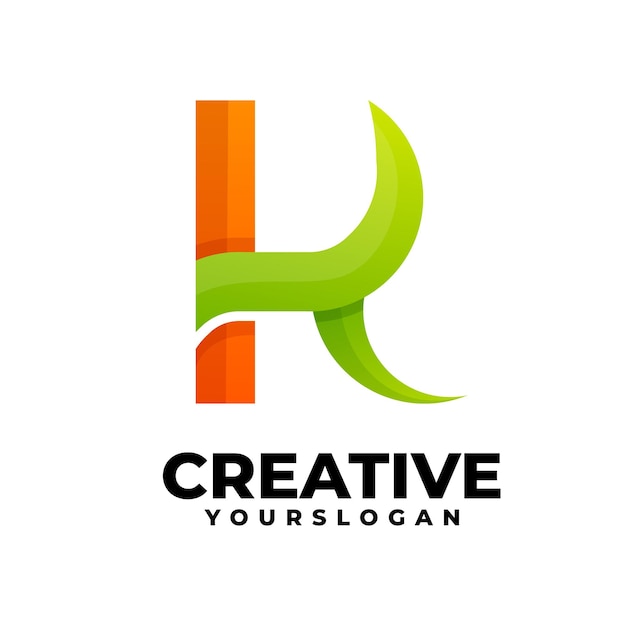 diseño de logotipo de gradiente de icona de la letra abstract k