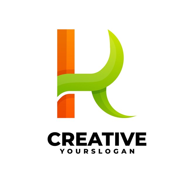 diseño de logotipo de gradiente de icona de la letra abstract k
