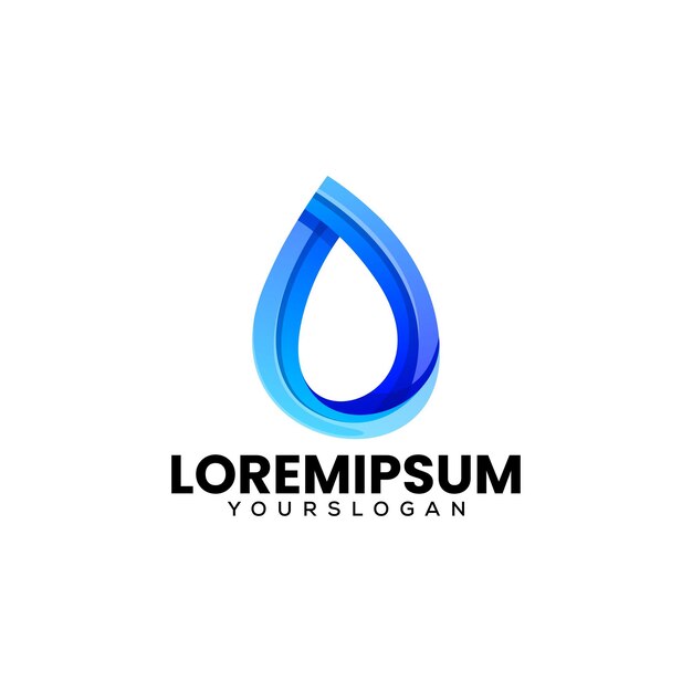 diseño del logotipo del gradiente del icono de agua