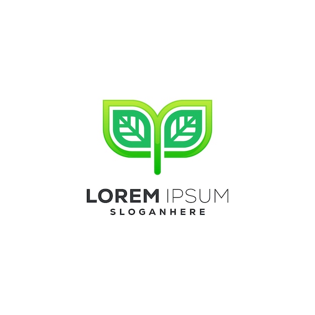 diseño del logotipo de la hoja verde
