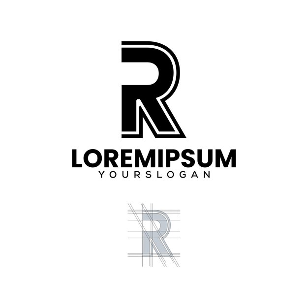Diseño del logotipo de la icona creativa de la letra R