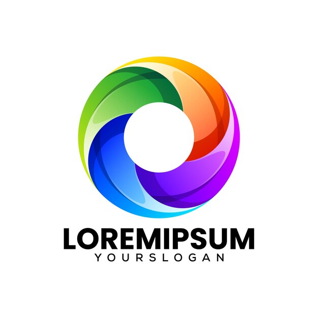 diseño de logotipo de icono de círculo colorido letra o