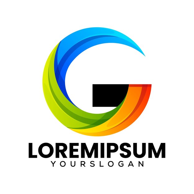 Diseño de logotipo de icono colorido letra g