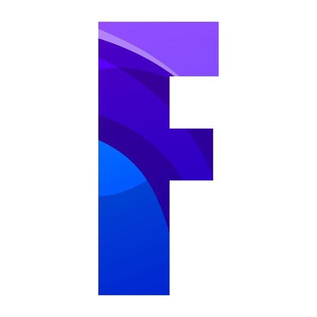 Diseño de logotipo de icono de degradado de letra F