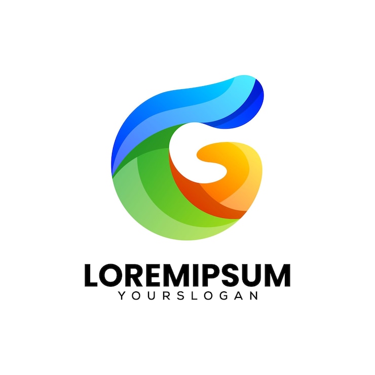 Vector gratuito diseño de logotipo de icono degradado de letra g colorida