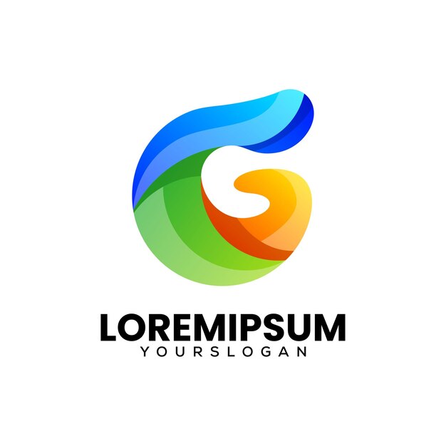 diseño de logotipo de icono degradado de letra G colorida