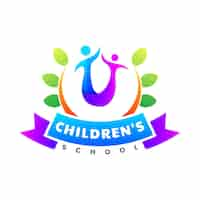 Vector gratuito diseño de logotipo de icono de escuela de niños coloridos