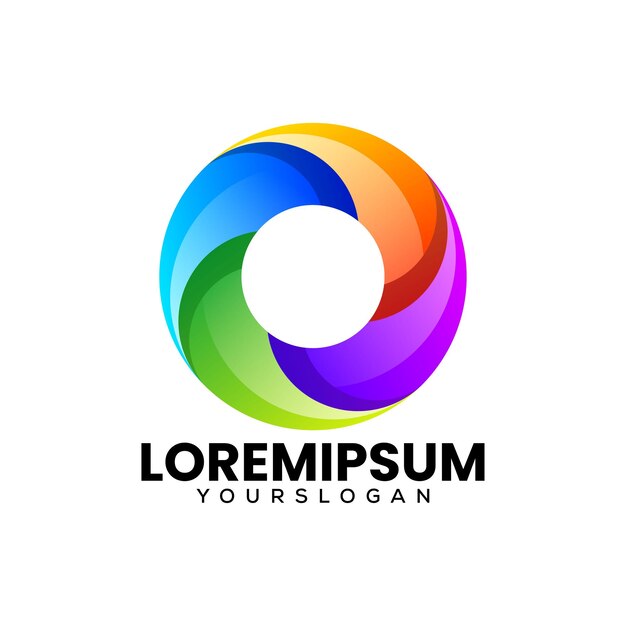 Diseño de logotipo de icono de letra abstracta colorida HE