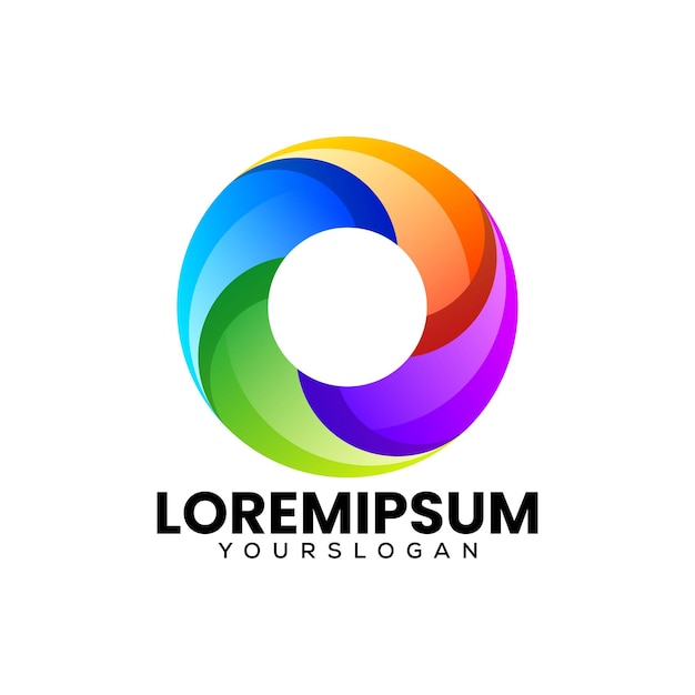 Diseño de logotipo de icono de letra abstracta colorida HE
