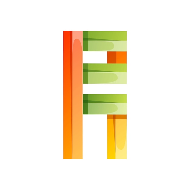 Vector gratuito diseño de logotipo de icono de letra abstracta colorida pn