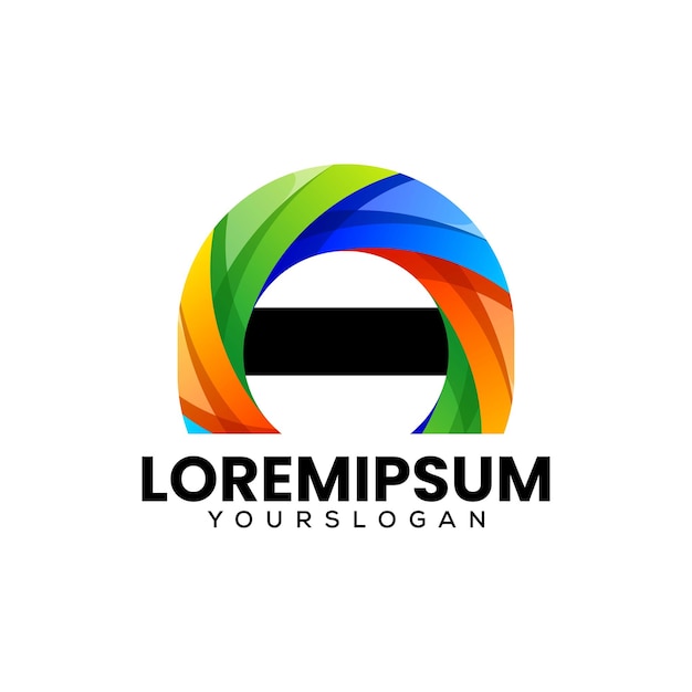 diseño de logotipo de icono de letra colorida