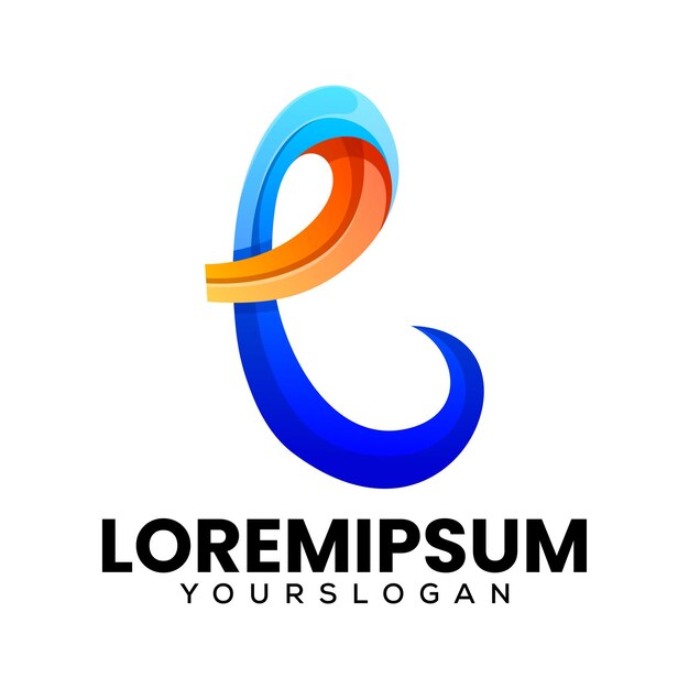 diseño del logotipo del icono de la letra E colorida