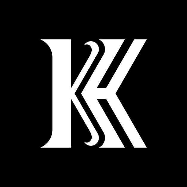 Diseño del logotipo del icono de la letra K monograma