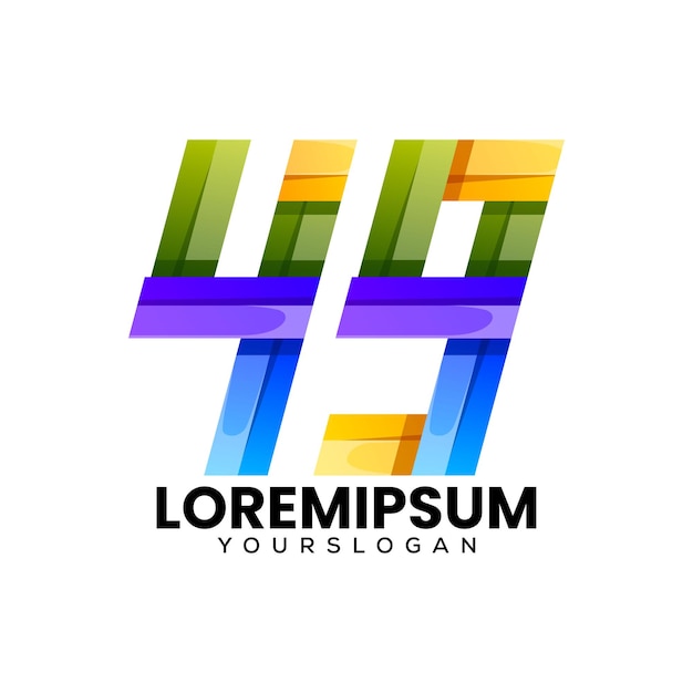 diseño del logotipo del icono del número 49 colorido