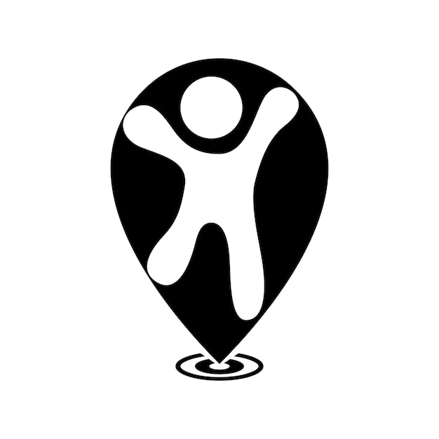 Vector gratuito diseño del logotipo del icono de las personas de la ubicación