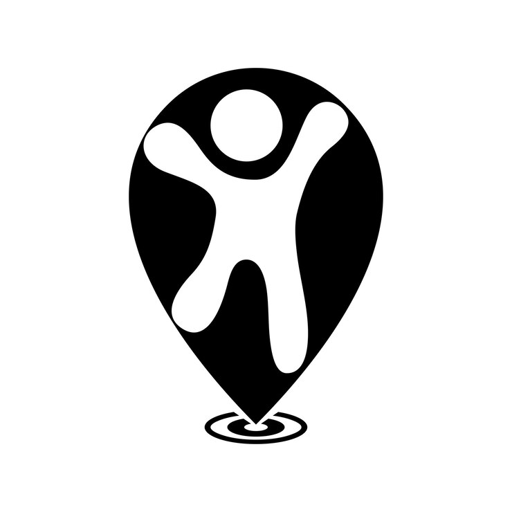 Vector gratuito diseño del logotipo del icono de las personas de la ubicación