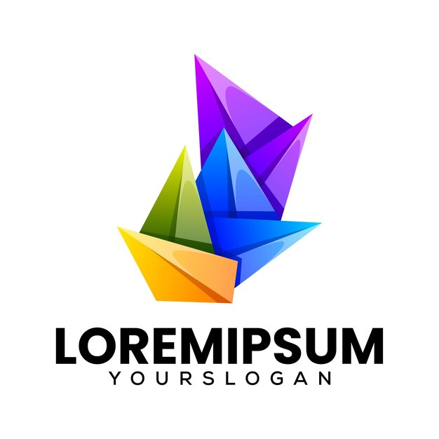 diseño del logotipo del icono de piedra colorido