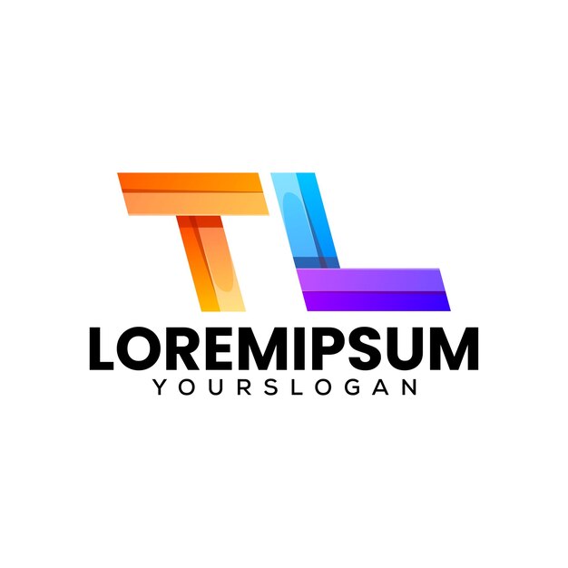 Diseño del logotipo del icono TL inicial colorido