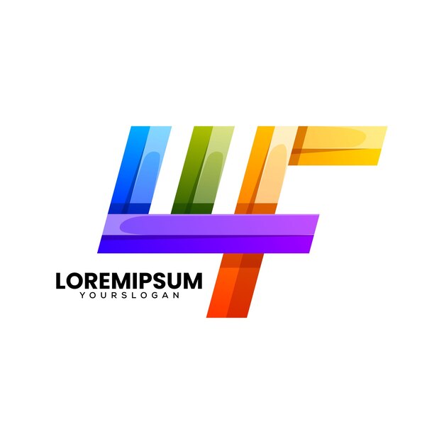 diseño del logotipo del icono uf inicial colorido