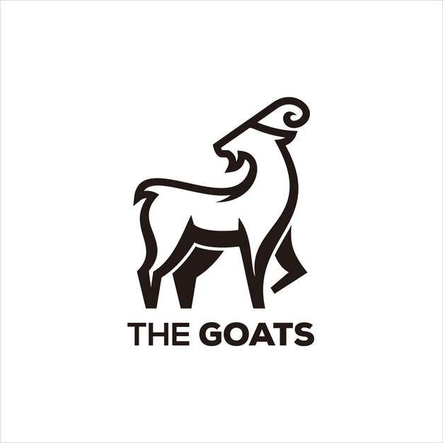 Diseño de logotipo de ilustración de cabra
