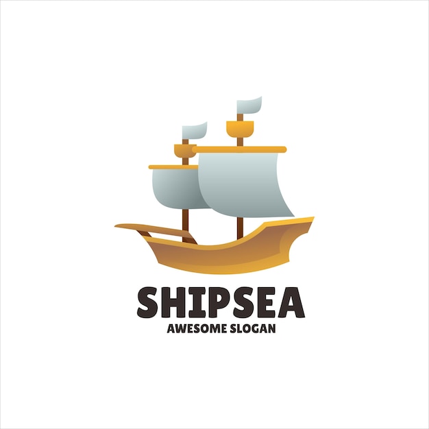 Vector gratuito diseño de logotipo de ilustración de mascota de barco