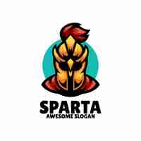 Vector gratuito diseño de logotipo de ilustración de mascota de cabeza de esparta