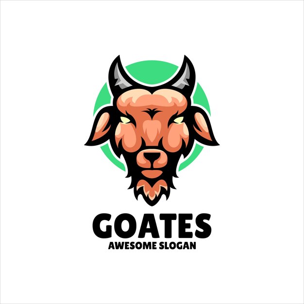 Diseño de logotipo de ilustración de mascota de cabra