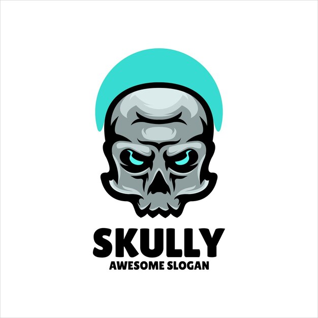 Diseño de logotipo de ilustración de mascota de calavera