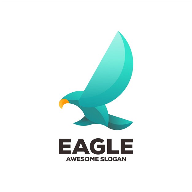Diseño de logotipo de ilustración de mascota de gradiente de águila