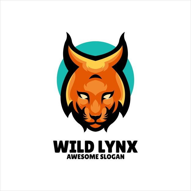 Diseño de logotipo de ilustración de mascota de lince