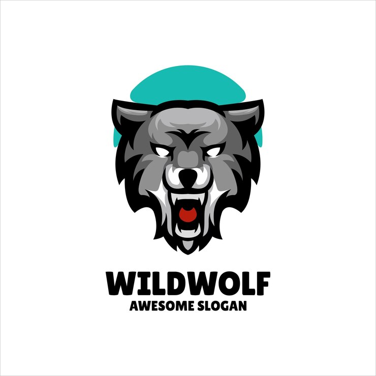 Diseño de logotipo de ilustración de mascota de lobo