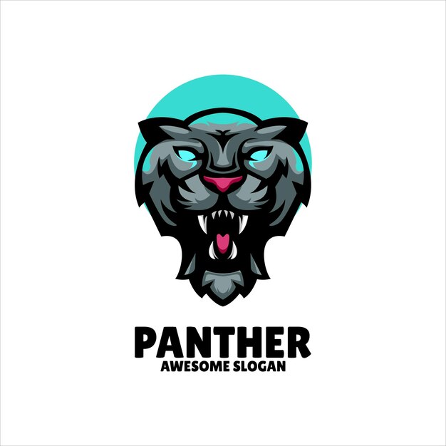 Diseño de logotipo de ilustración de mascota de pantera