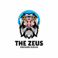 Vector gratuito diseño de logotipo de ilustración de mascota de zeus