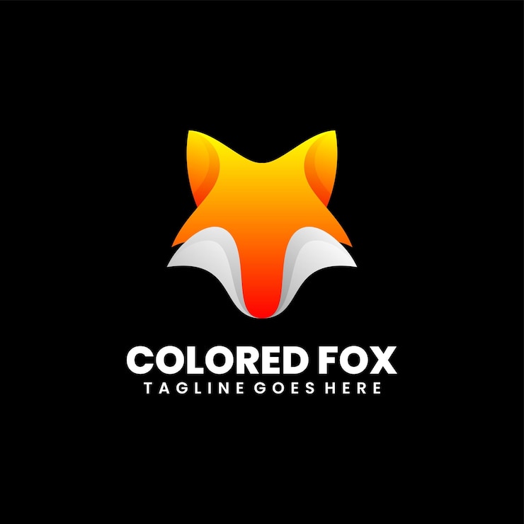 Vector gratuito diseño de logotipo de ilustración de zorro coloreado colorido