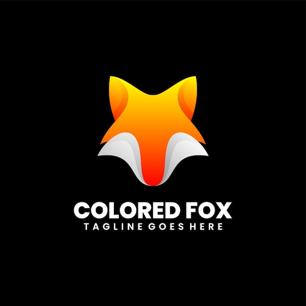 Diseño de logotipo de ilustración de zorro coloreado colorido