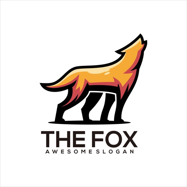 Diseño de logotipo de ilustración de zorro