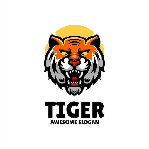 Vector gratuito diseño de logotipo de ilustraciones de mascota de tigre