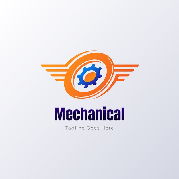 Vector gratuito diseño de logotipo de ingeniería mecánica.