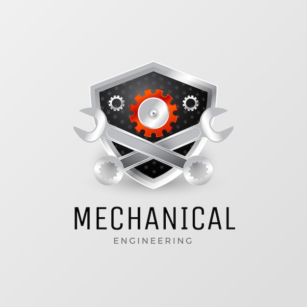 Vector gratuito diseño de logotipo de ingeniería mecánica.