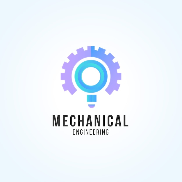 Vector gratuito diseño de logotipo de ingeniería mecánica.