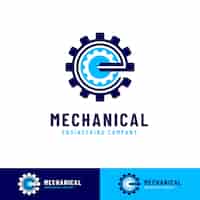 Vector gratuito diseño de logotipo de ingeniería mecánica.